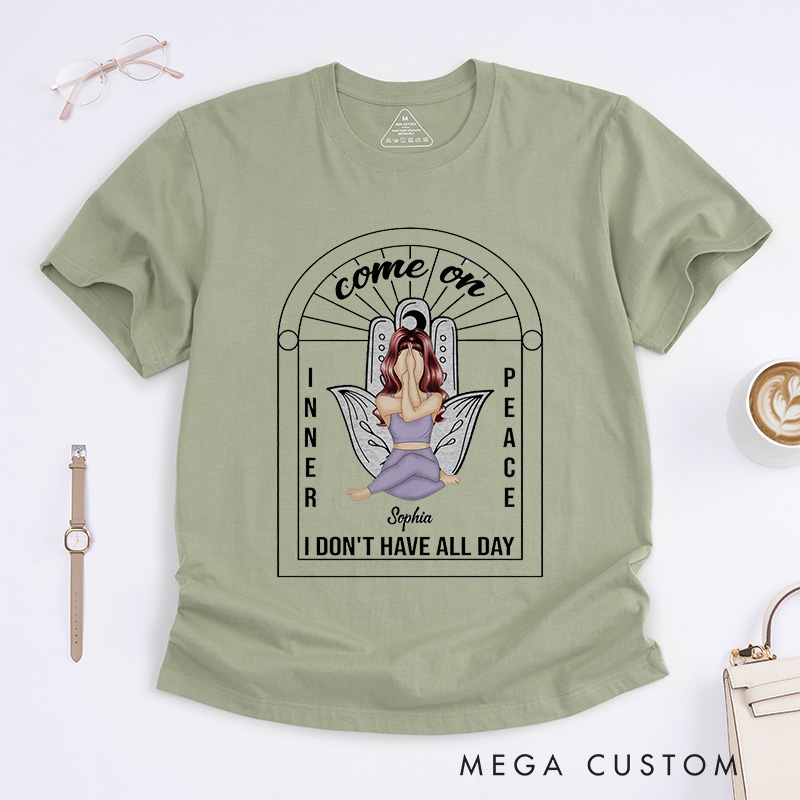 Personalized Yoga Come On Inner Peace T-Shirt Gift for Yourself Gift For Women Gift for Yoga Lover