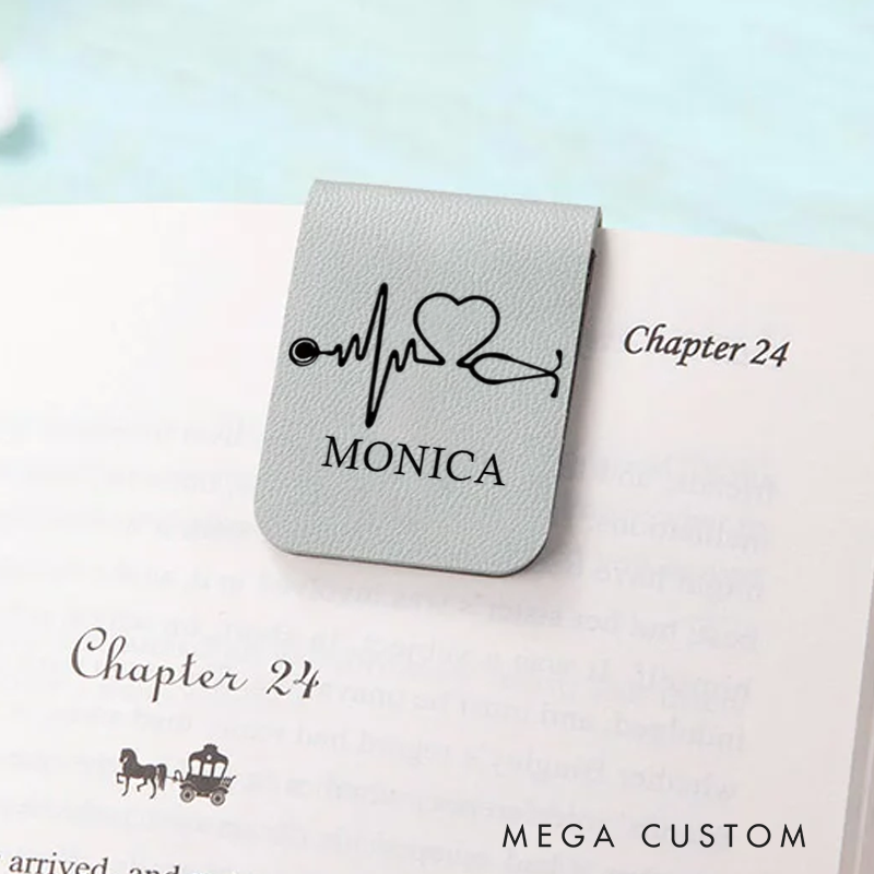 Personalised Leather Magnetic Bookmark for Nurse Cute Bookmark Gift Nurse Graduation Gift Book Lover Gift Birthday Gift for Her