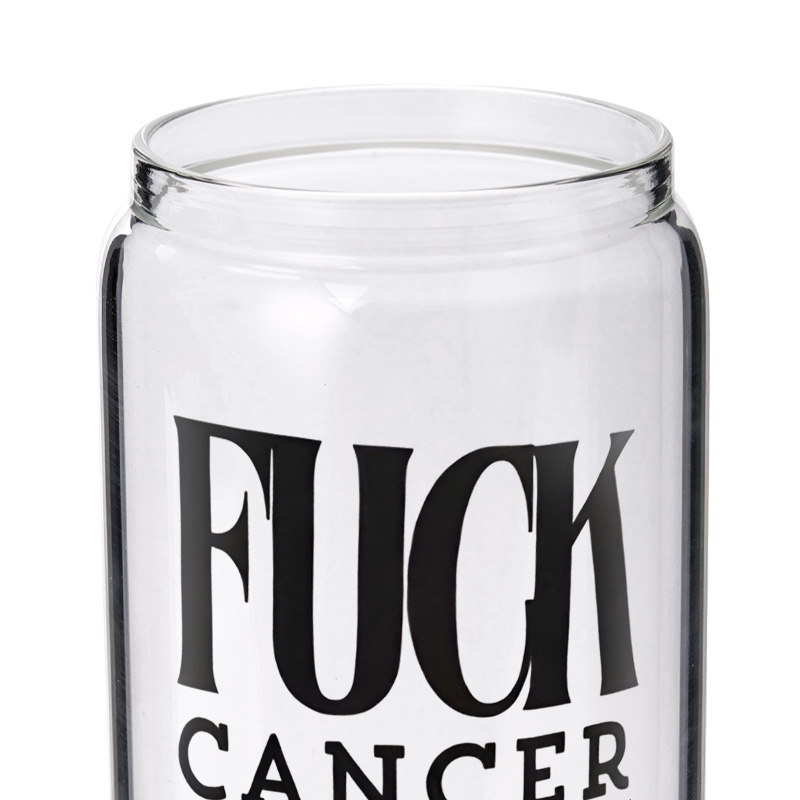 Personalized Bold Statement Fuxx Cancer Glass for Strength and Resilience Never Give Up Glasse Cup
