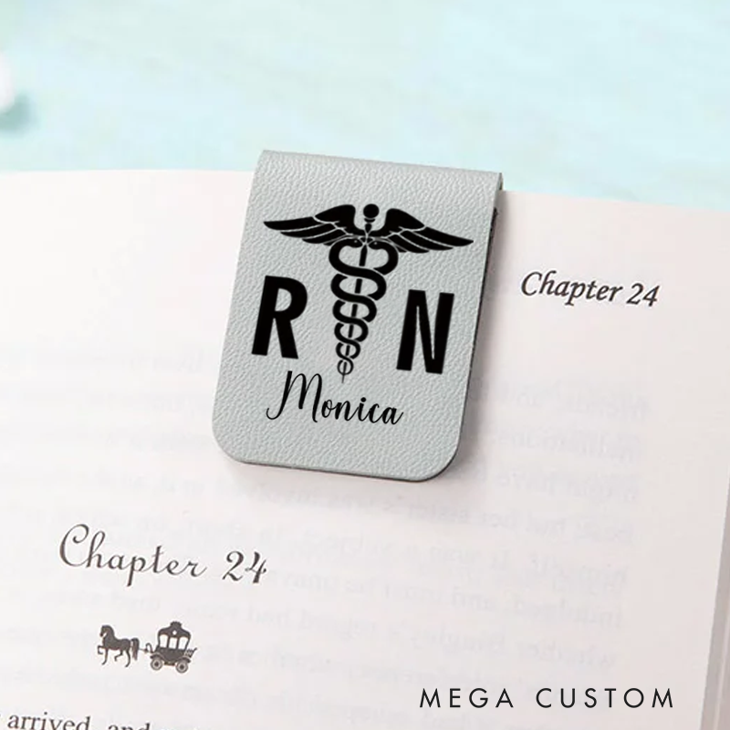 Personalised Leather Magnetic Bookmark for Nurse Cute Bookmark Gift Nurse Graduation Gift Book Lover Gift Birthday Gift for Her
