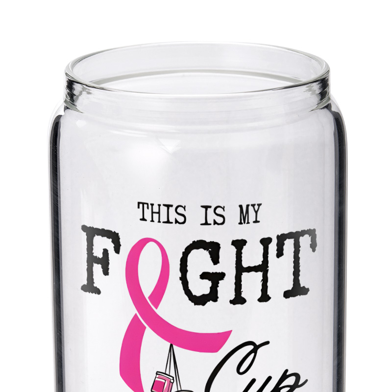 Personalized Butterfly and Ribbon Breast Cancer Fighter Design Glass for Empowering Women Stylish Glasse Cup