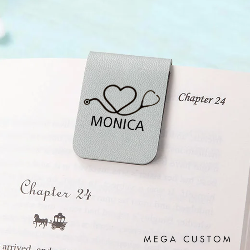 Personalised Leather Magnetic Bookmark for Nurse Cute Bookmark Gift Nurse Graduation Gift Book Lover Gift Birthday Gift for Her