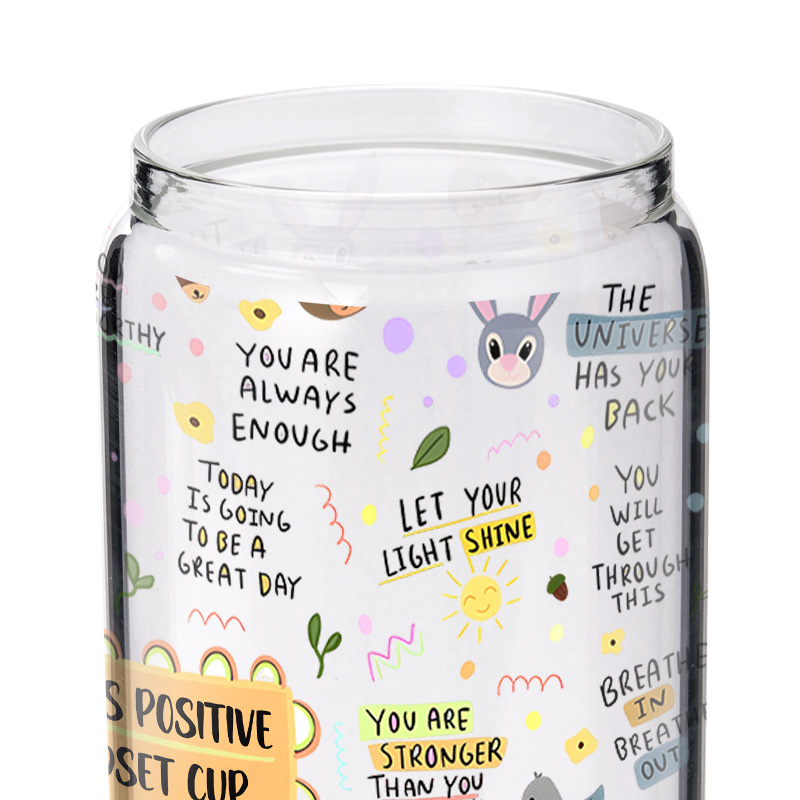 Personalized Positive Mindset Cup Inspiring and Uplifting Design Glass for Daily Motivation Glasse Cup