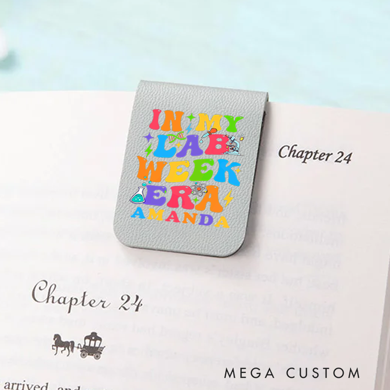 Personalized Teacher Leather Magnetic Bookmark In My Lab Week Era Colorful and Fun Style Gift for Teachers