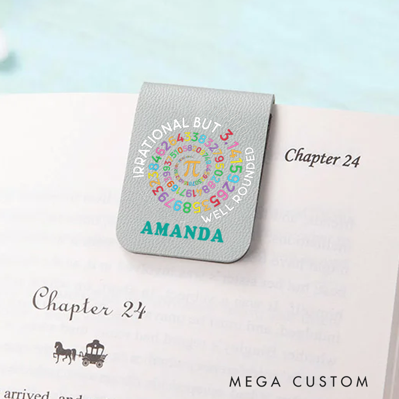 Personalized Teacher Leather Magnetic Bookmark Irrational but Well-Rounded Pi Design Thoughtful and Fun Gift for Teachers