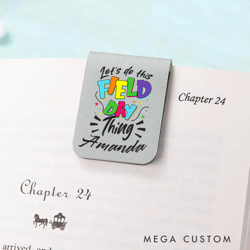 Personalized Teacher Leather Magnetic Bookmark Field Day Thing Colorful Design Cheerful and Fun Style Gift for Teachers