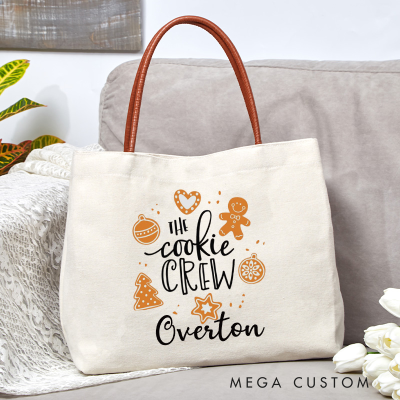 Personalized The Cookie Crew Tote Bag Christmas Cookie Bag Baking Crew Bag with Name Backing Lover Gift Baker Gift Christmas Gift