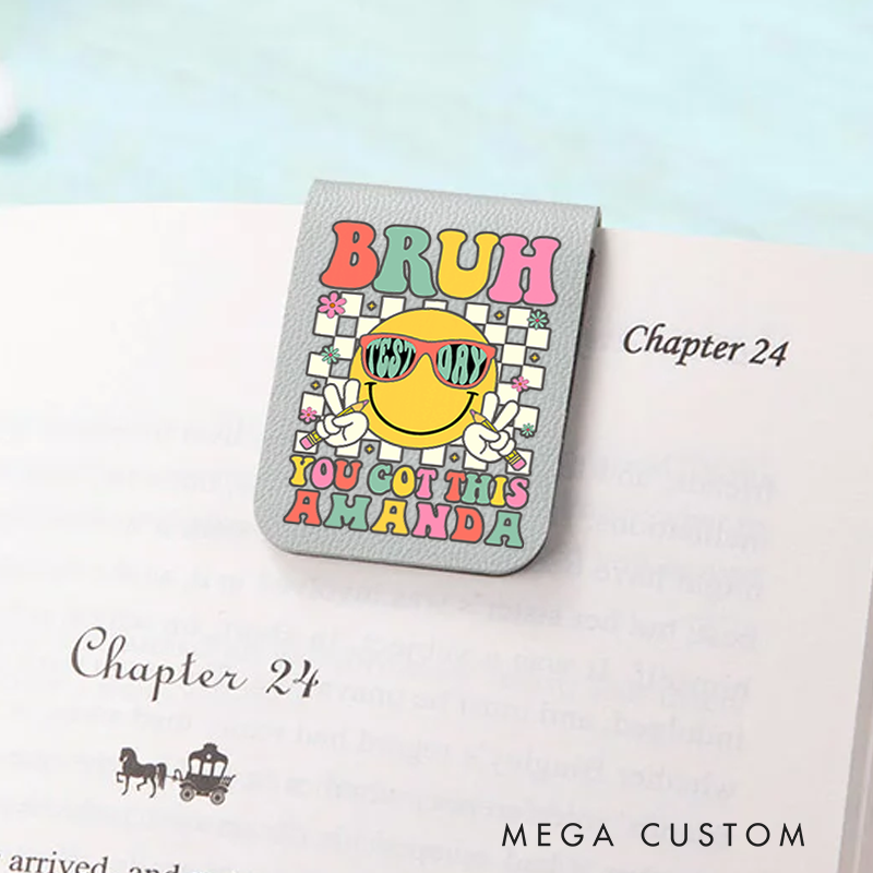 Personalized Teacher Leather Magnetic Bookmark Bruh You Got This Fun and Motivational Design Gift for Teachers