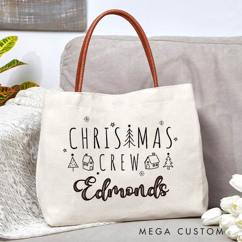 Personalized Christmas Crew Tote Bag Baking Lover Canvas Bag Custom Bakery Bag with Name Backing Lover Gift Baker Gift Christmas Gift