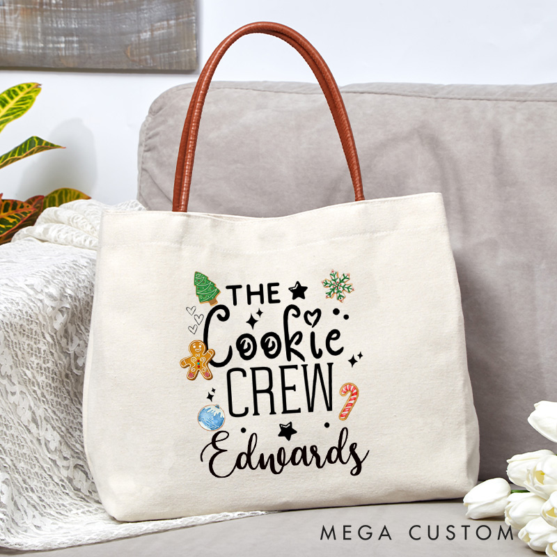 Personalized The Cookie Crew Tote Bag Christmas Baking Lover Canvas Bag Bakery Bag Backing Lover Gift for Baker Gift Christmas Gift
