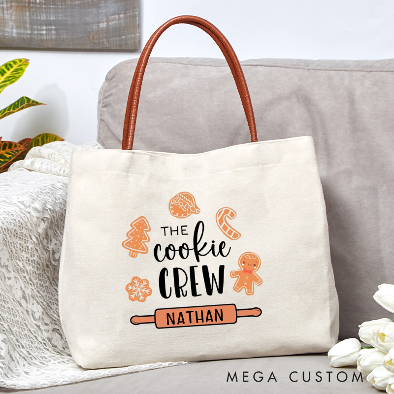 Personalized The Cookie Crew Tote Bag Custom Christmas Baking Canvas Bag Cookie Bag Backing Lover Gift for Baker Christmas Gift