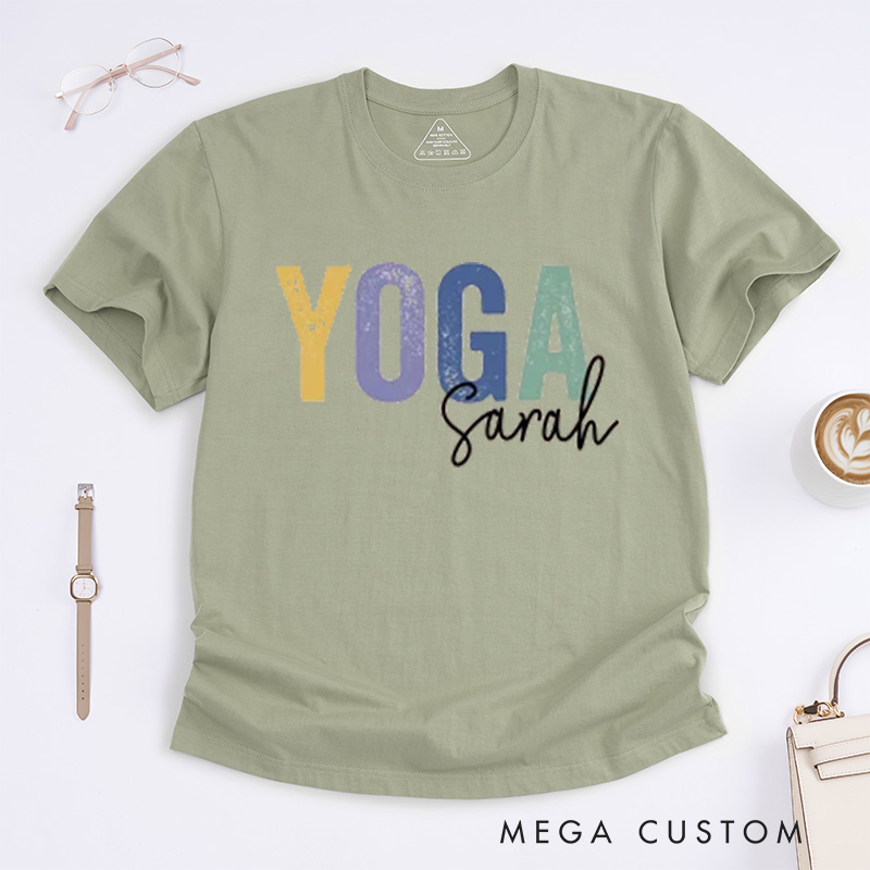 Personalized Yoga T-Shirt Yoga Teacher T-Shirt Yoga Gift for Women Gym Girl Yoga Lover T-Shirt