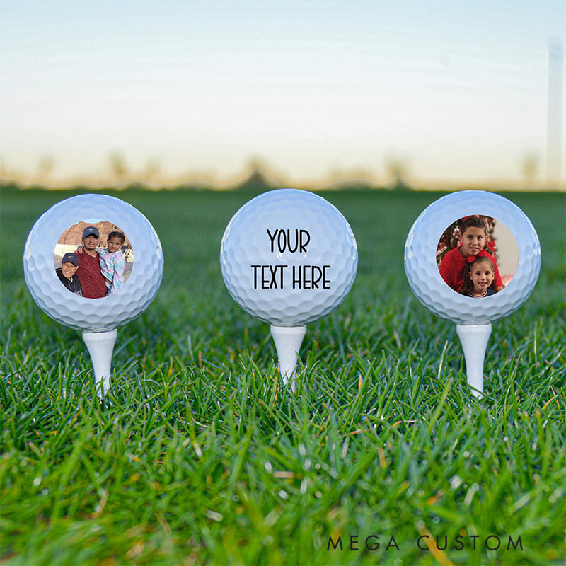 Personalized Golf Ball Set with Custom Photo and Text Design  