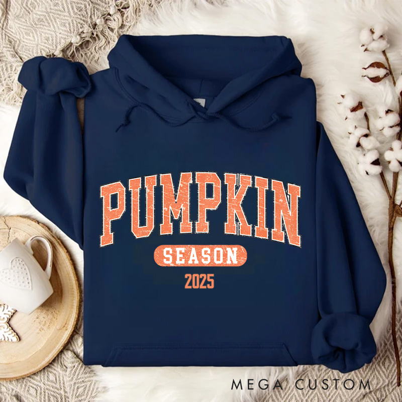 Personalized Pumpkin Season Classic Autumn Inspired Typography Halloween Hoodies