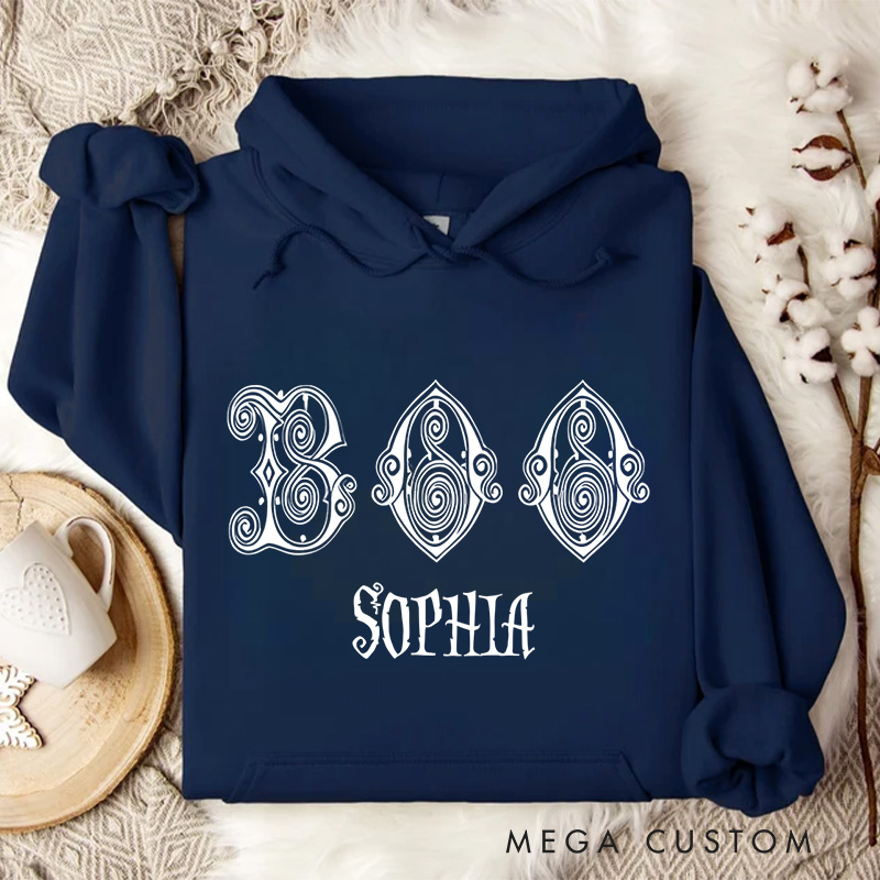 Personalized Boo with Intricate Swirl Accents for Stylish Seasonal Hoodies