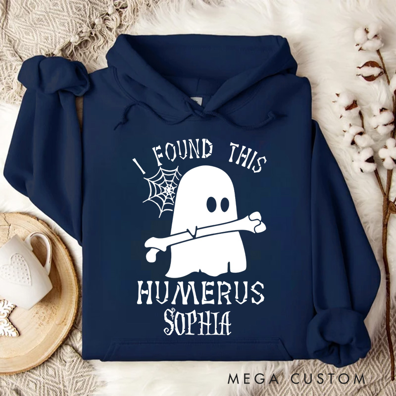 Personalized Humorous Ghost with Bone Pun for Lighthearted and Witty Hoodies