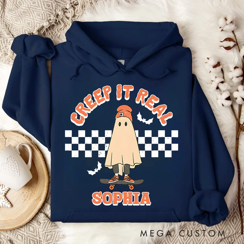 Personalized Creep It Real Ghost with Retro Vibes for Trendy and Cool Hoodies
