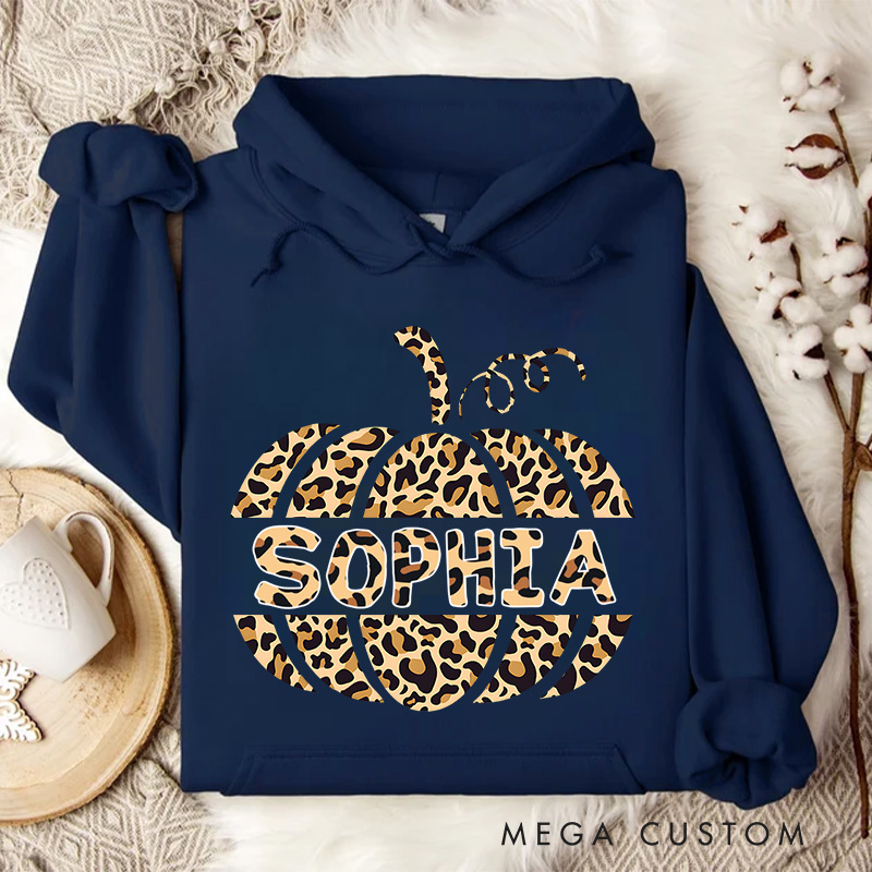 Personalized Leopard Print Pumpkin for Stylish and Fashion-Forward Hoodies