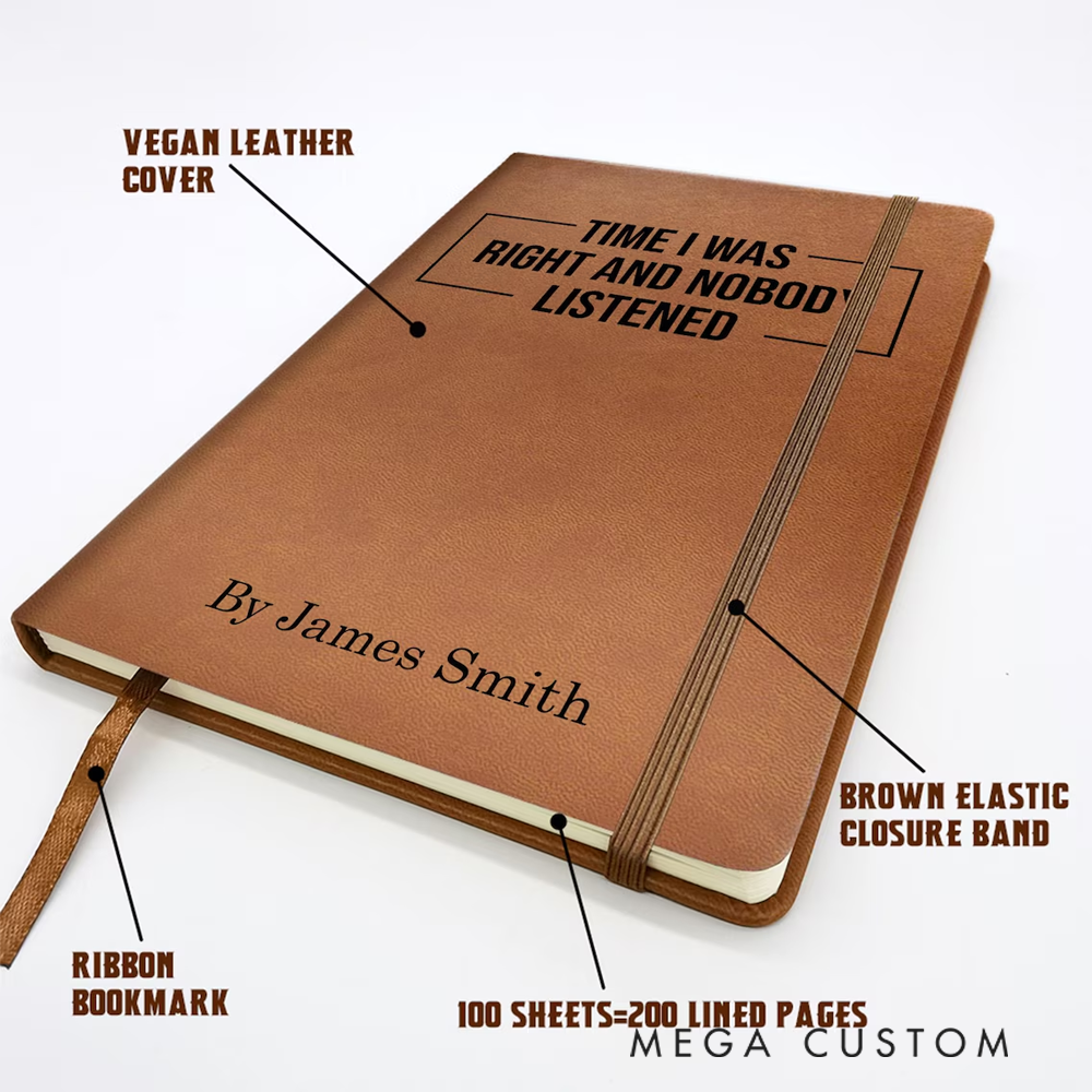 Personalized Leatherette Notebooks Funny and Sarcastic Custom Journals Unique Titles Notebook Gift