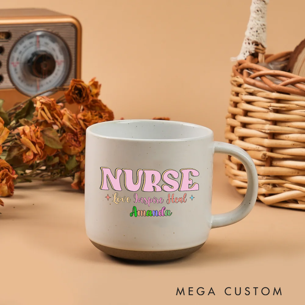Personalized Nurse Ceramic Mug Gift Custom Name and Inspirational Design Mugs Gift
