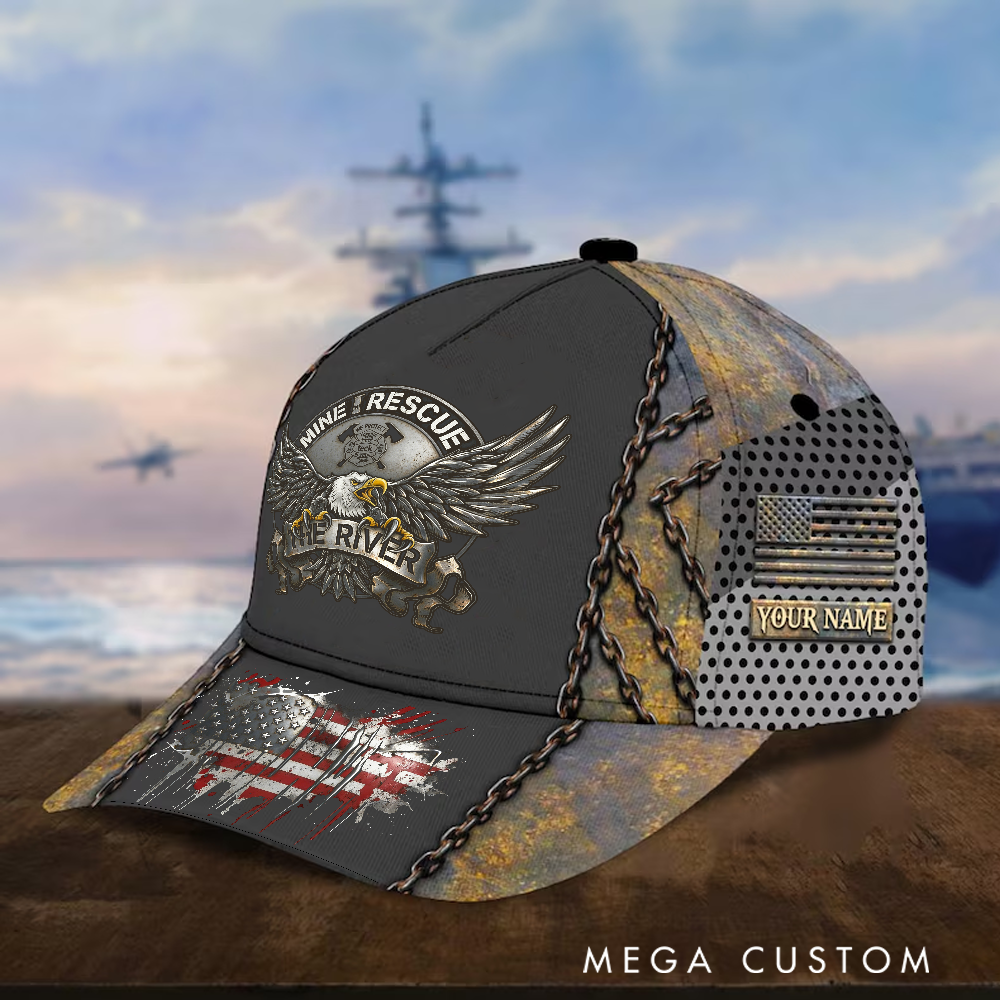 Personalized Firefighter Full-Print Cap Rugged Mine Rescue Design Firefighter Gifts