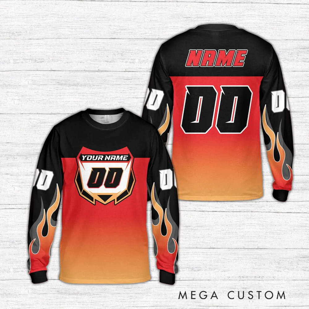Personalized Motocross Racing Jersey Personalized Off-Road Mesh Knit Shirt for Riders Gift