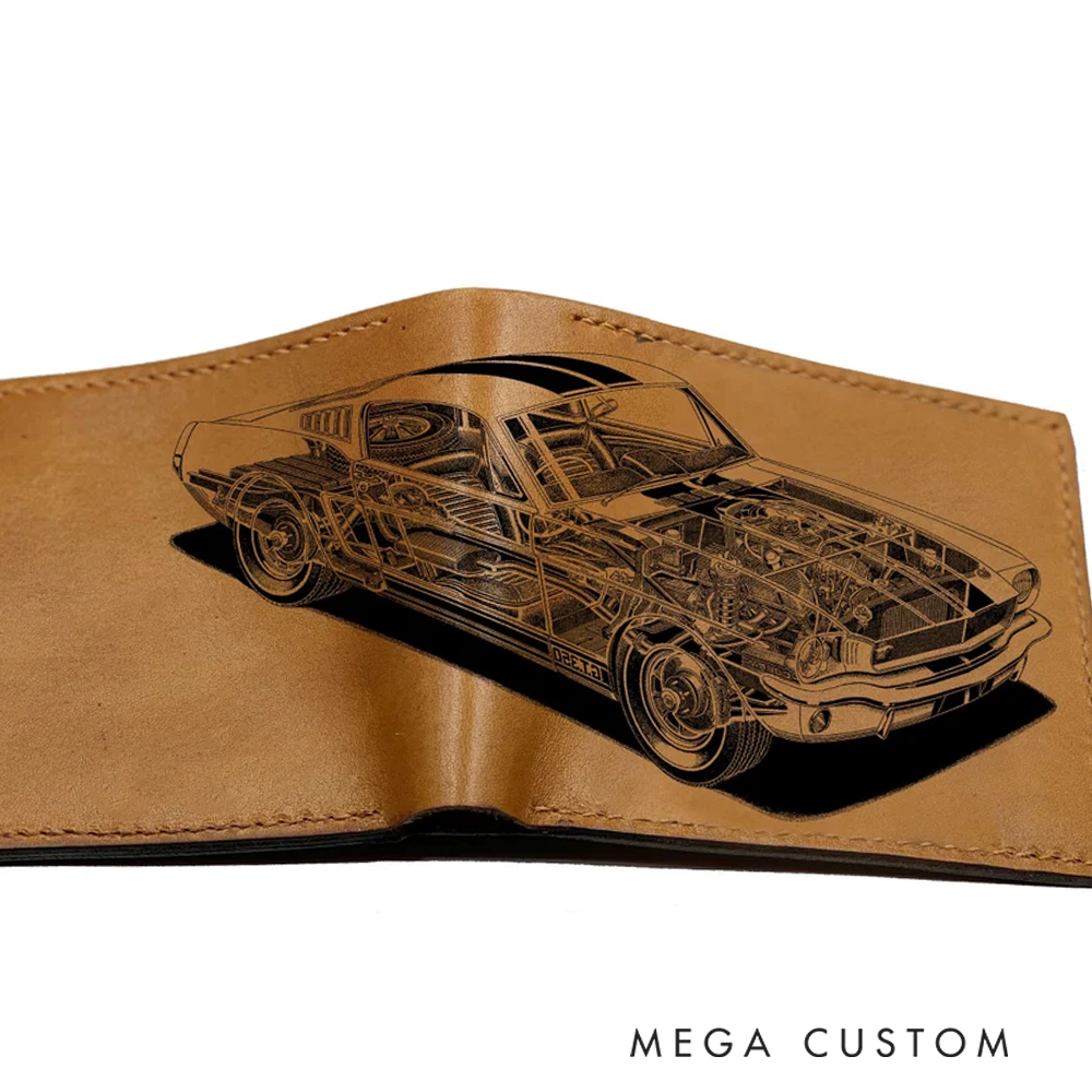 Personalized Classic Car Design Leather Wallet - Perfect Gift for Car Enthusiasts