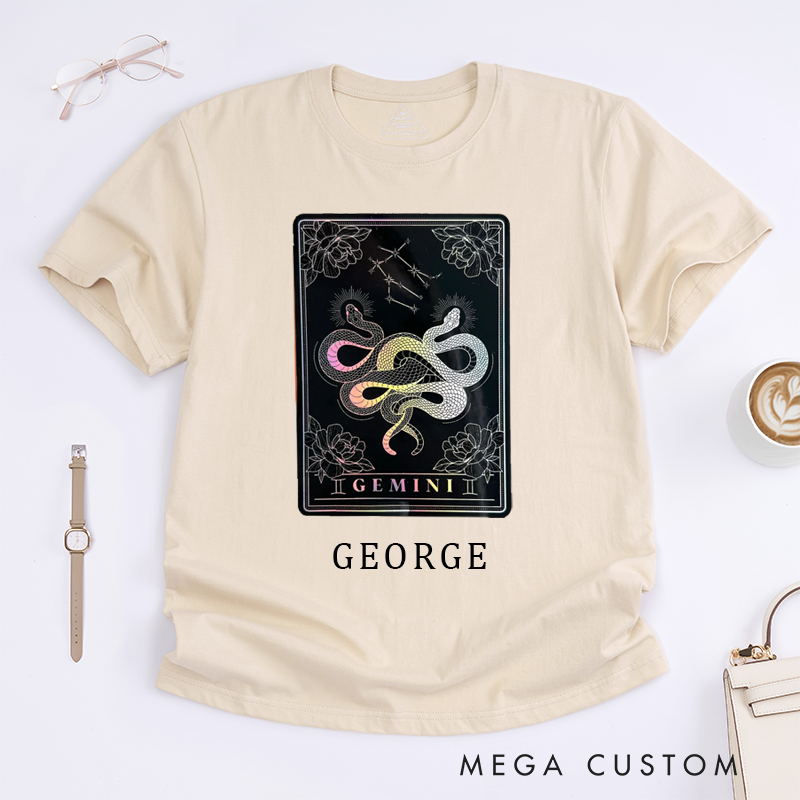 Personalized Tarot Lovers  Zodiac Card T-shirt Gift For Womens Mens Unisex