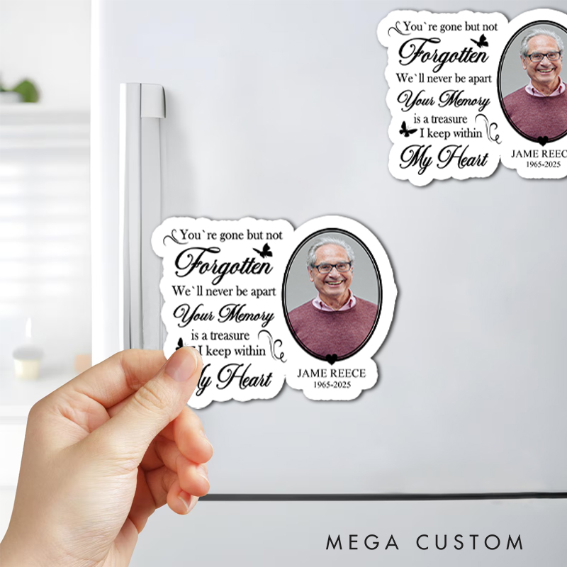 Personalized Memorial Magnetic Fridge Magnet for Loss of Loved One Custom Name And Photo Fridge Magnet Sympathy Gift Funeral Keepsake