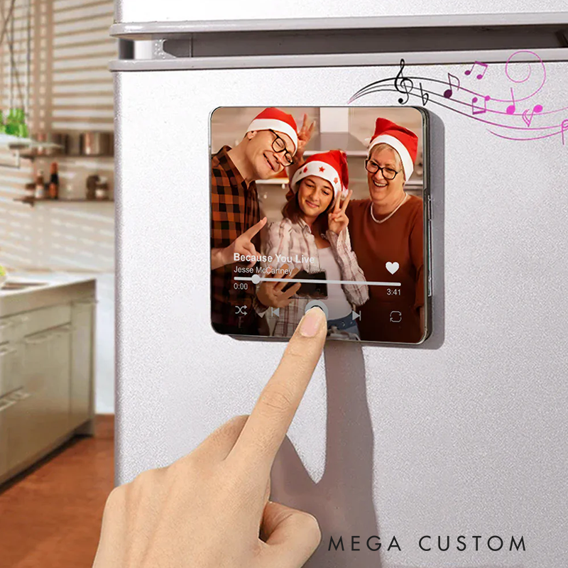 Personalized Song Fridge Magnet and Custom Music Refrigerator Magnets and Photo Fridge Magnet and Anniversary Christmas Gifts for Him