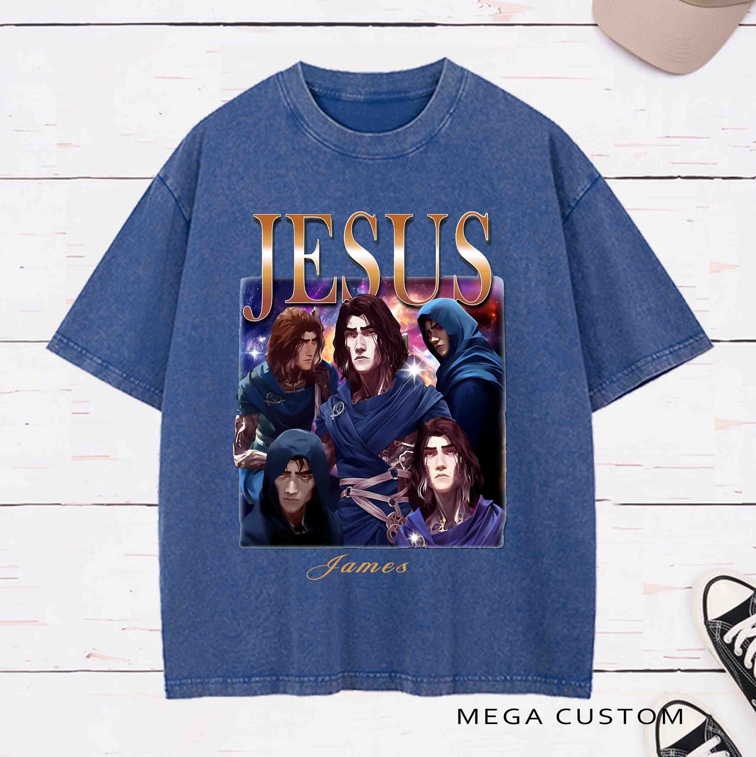 Personalized Character  Viktor Jesus Washed T-Shirt with Name Birthday Easter Gift for Christian