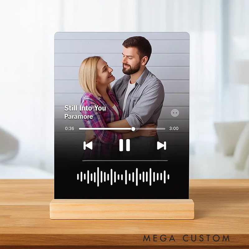 Personalized Photo Night Light Plaque and Music Love Gift and Christmas Gift and Custom Frame and Bedroom Decor and Custom LED Night Light