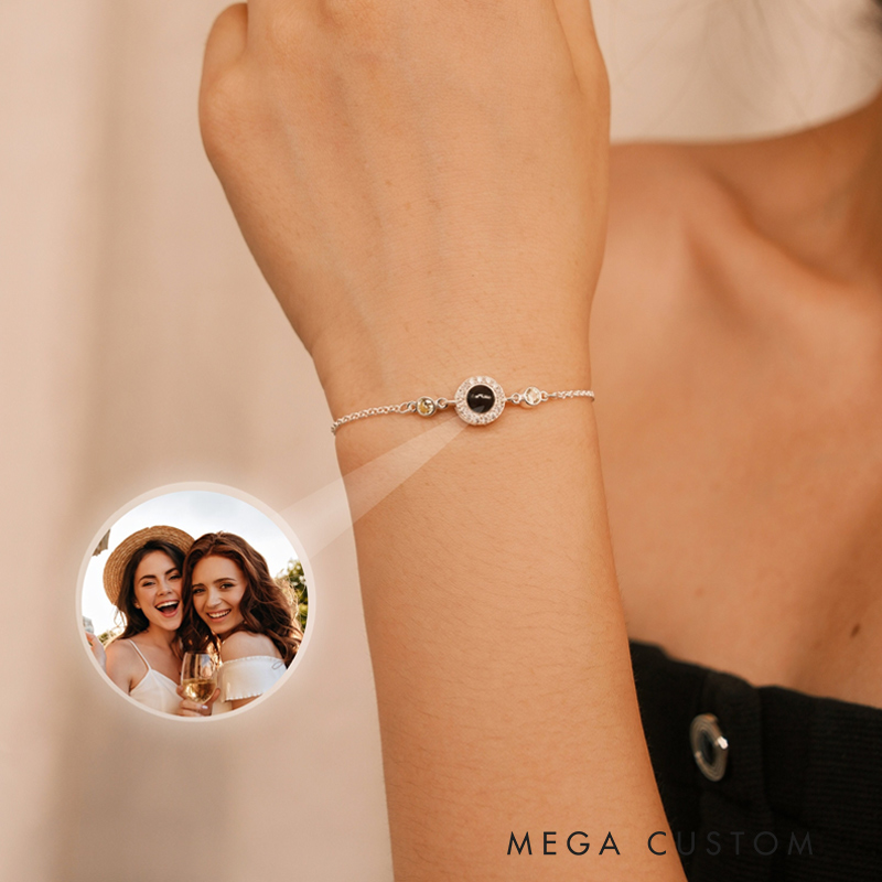 Personalized Photo Projection Bracelet Photo Memorial Bracelet for Loss of Loved One Sympathy Gift Picture Inside Bracelet Remembrance Gift