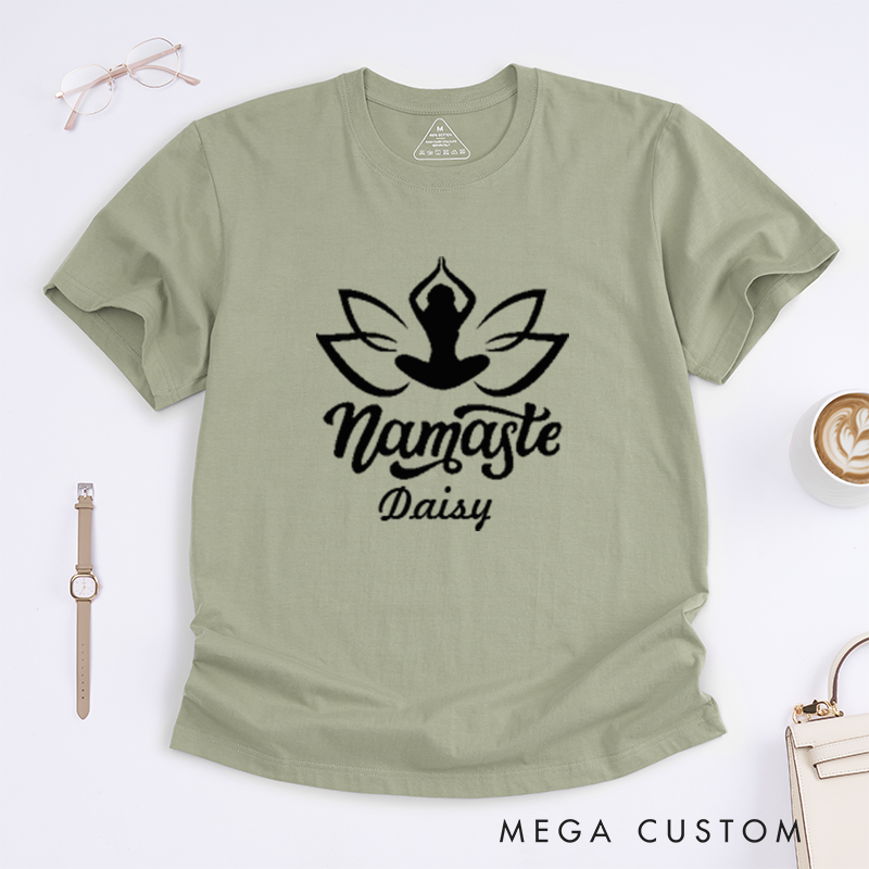 Personalized Yoga Namaste T-Shirt Mandala Yoga Lover T-Shirt Lotu T-Shirt Yoga Pose T-Shirt Meditating Gift T-Shirt