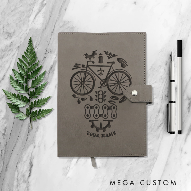 Personalized Bicycle Notebook Journals for Outdoor Adventures Riding Cycling Biking Enthusiasts