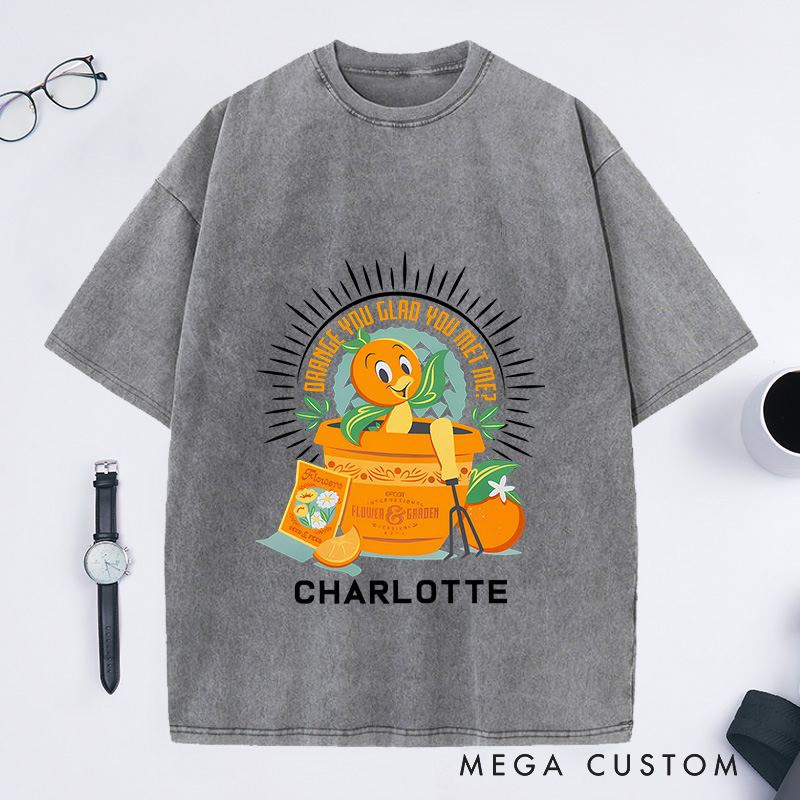 Personalized Citrus Garden Delight Washed T-Shirts Granding Lovers Gift
