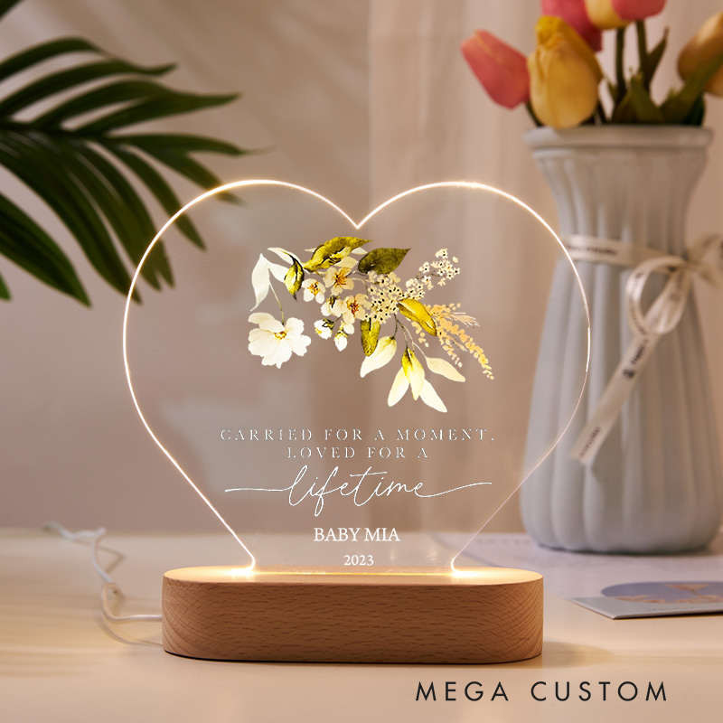 Personalized Baby Loss Memorial Plaque Miscarriage Keepsake Gift Remembrance Light Funeral Gift Loss of Baby Infant Loss Sympathy Gift 