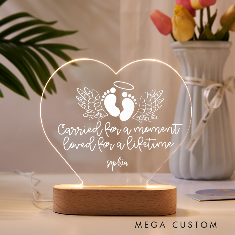 Personalized Table Plaque Light for Loss of Baby Miscarriage Gift Desk Sign Infant Loss Gift for Mothers Memorial Keepsake Infant Loss Sympathy Gift 