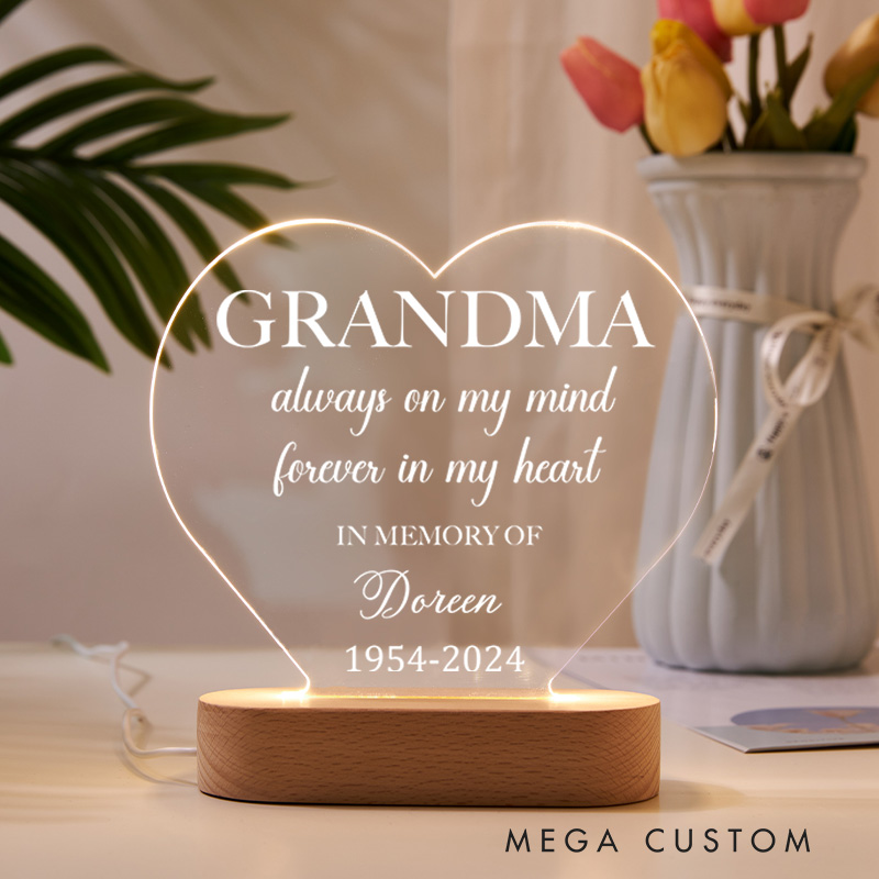 Personalized Grandma Memorial Plaque Custom Grandma Sympathy Gift Loss of Loved One Memorial Sign Bereavement Gift in Loving Memory Gifts