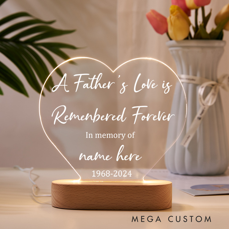 Personalized A Father's Love Memorial Plaque Sympathy Gift Father Memorial Sign Loss of Loved One Bereavement Gift Remembered Forever