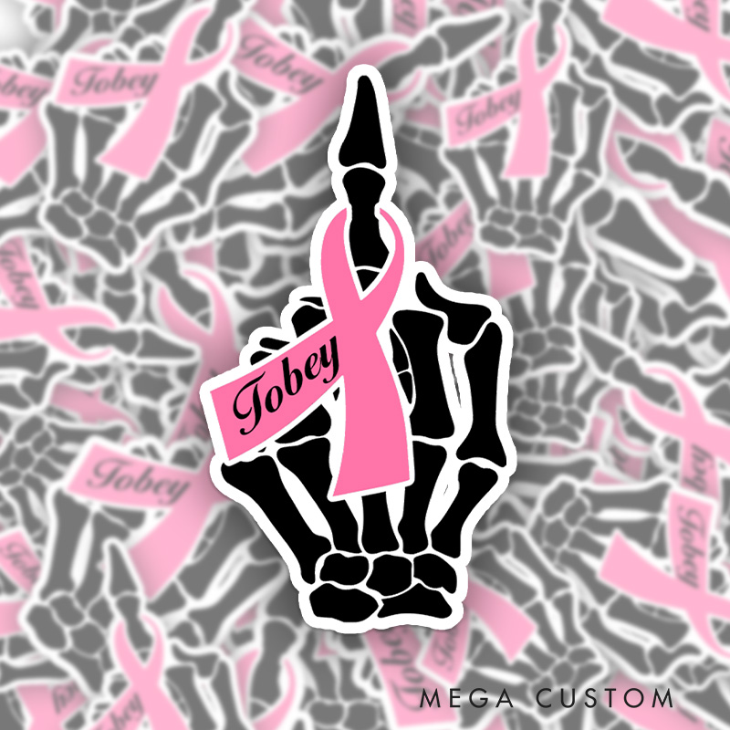 Personalized Middle Finger Ribbon Sticker with Bold Design for Defiant and Empowering Statement Stickers