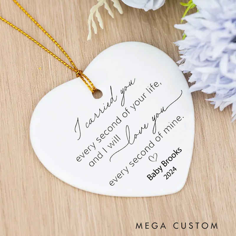 Personalized Miscarriage Ornament Baby Memorial Ornament Carried for A Moment Sympathy Gift Rainbow Angel Keepsake