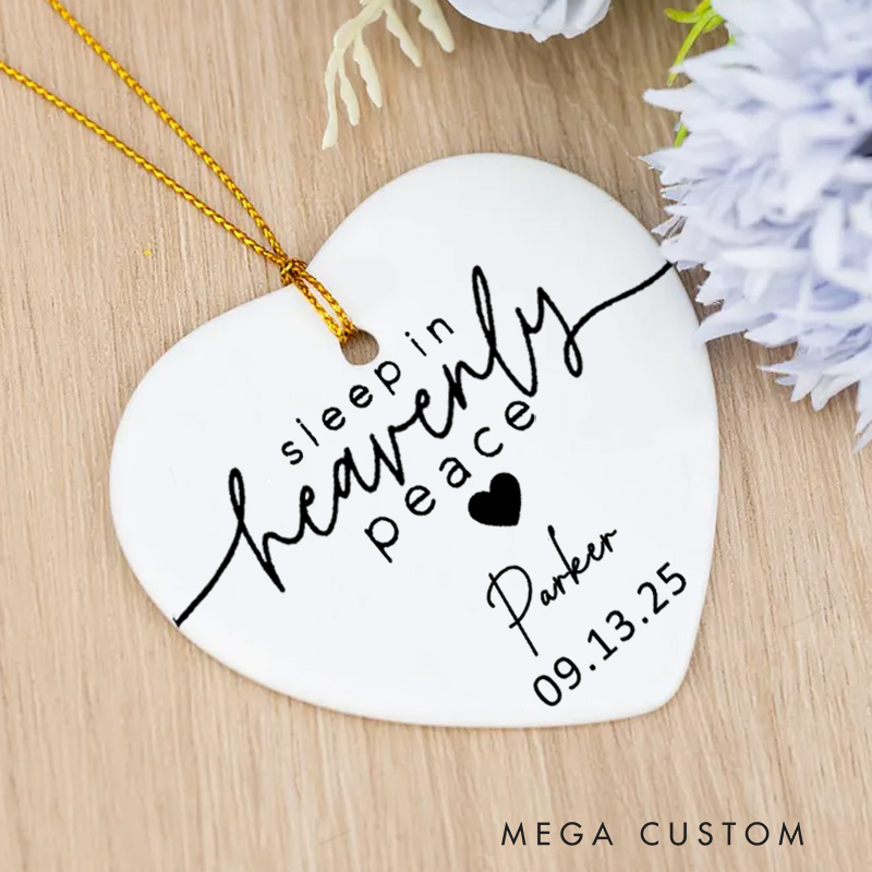 Personalized Baby Loss Ornament Sleep in Heavenly Peace Miscarriage Infant Loss Memorial Ornament Custom Remembrance Gift for Stillborn Baby