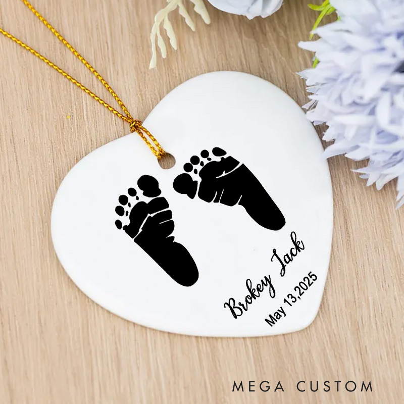 Personalized Infant Loss Remembrance Ornament Memorial Footprint Ornament Miscarriage Gift Baby Loss Gift Keepsake Stillborn Baby Memorial Ornament