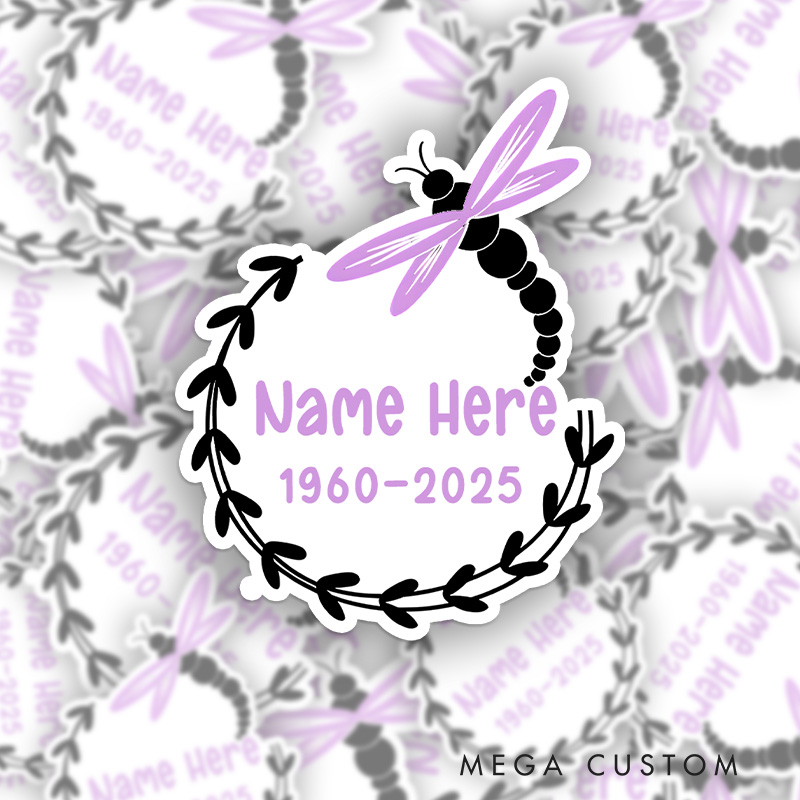 Personalized Memory Parent Infant Loss Remembrance Your Wings Were Ready My Heart Was Not Dragonfly Memorial Sticker