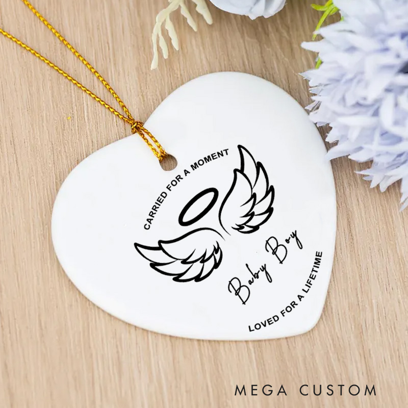 Personalized Baby Loss Ornament Miscarriage Ornament Stillbirth Gift for Mothers Sympathy Gift Angel Wings Infant Loss Ornament 