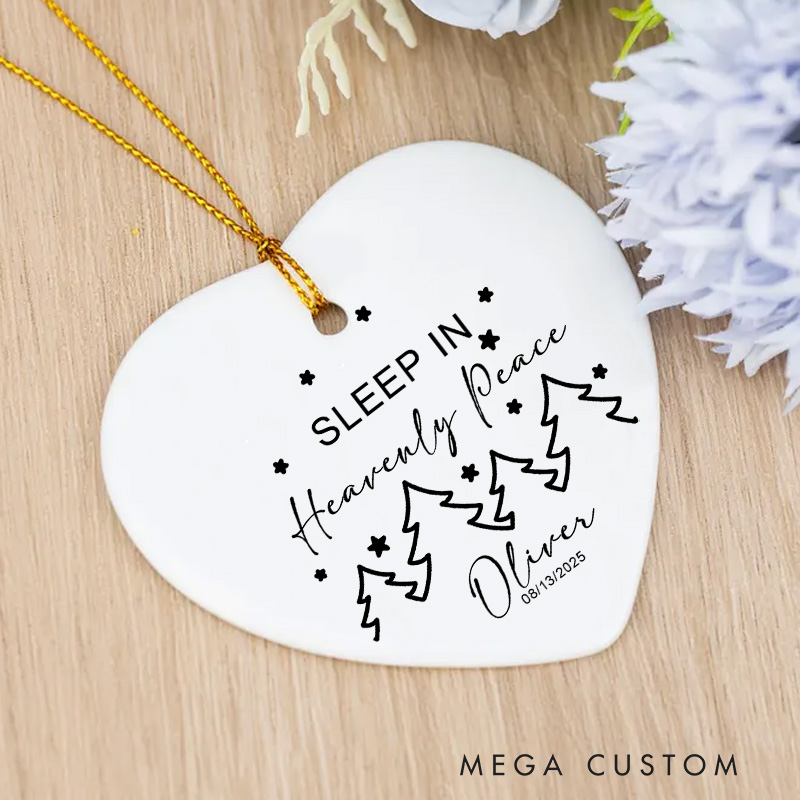 Personalized Miscarriage Memorial Ornament Sleep in Heavenly Peace Christmas Memorial Ornament Remembrance Gift Miscarriage Keepsake