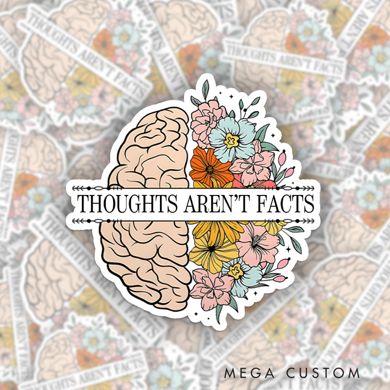 Personalized Thoughts Aren't Facts Sticker Mental Health and Recovery Stickers Mental Health Gift