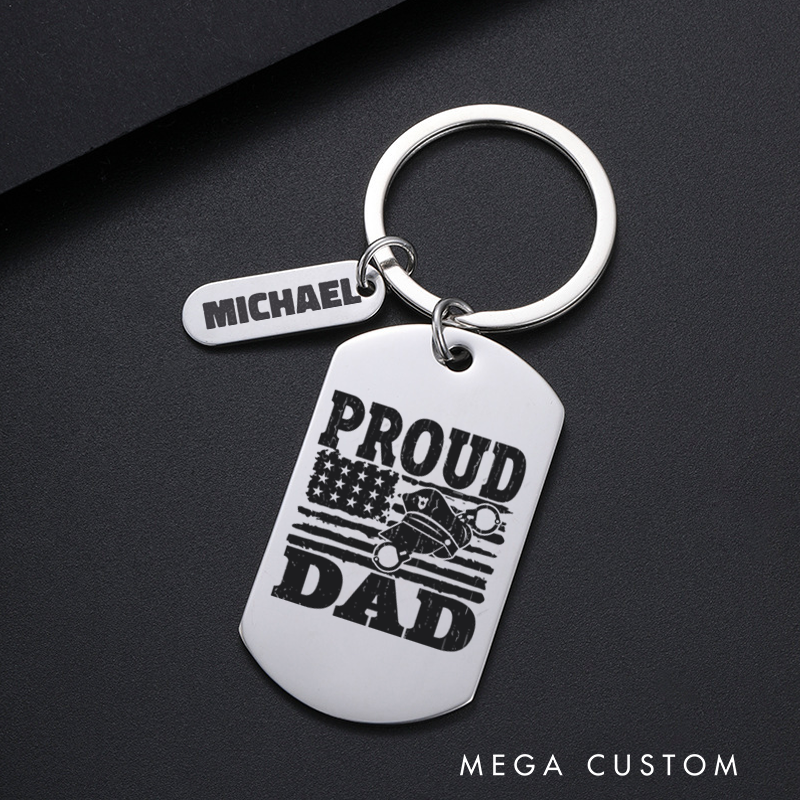 Personalized Police Officers Engraved Keychain Proud Dad Keychain Appreciation Gift for Police Officers