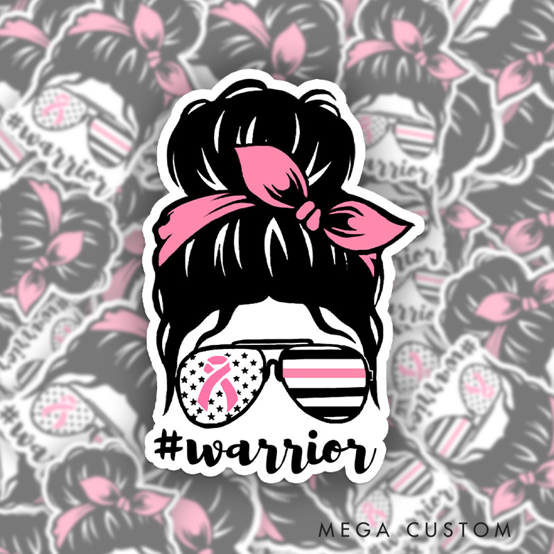 Personalized Breast Cancer Warrior Sticker Empowering Individuals with Strength Courage and Resilience